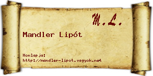 Mandler Lipót névjegykártya
